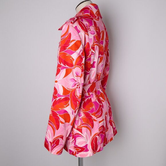 Pierre Cardin Jacket 12 Mod 60s 70s Retro Floral Belted Statement Groovy Artsy - Picture 4 of 14